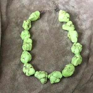 Lime green faux stone necklace